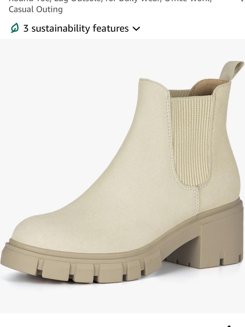 Women's Chelsea Lug Ankle Boot in Cream